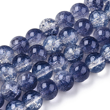 Slate Blue Round Glass Beads