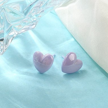 boucles d'oreilles coeur en céramique de zircone biocéramique hypoallergénique(EJEW-C065-02B)-2