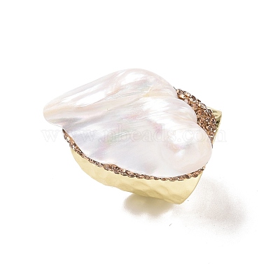 Natural Pearl Irregular Nuggets Open Cuff Ring(G-I330-12LG)-2