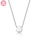 925 Sterling Silver Flat Round Pendant Necklaces for Women(NW7727-2)-2