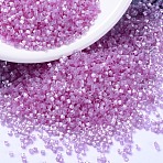 MIYUKI Delica Beads, Cylinder, Japanese Seed Beads, 11/0, (DB1866) Silk Inside Dyed Orchid AB, 1.3x1.6mm, Hole: 0.8mm, about 10000pcs/bag, 50g/bag(SEED-X0054-DB1866)