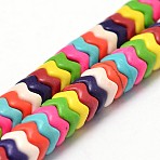 Synthetic Turquoise Bead Strands, Wave, Dyed, Mixed Color, 7x4mm, Hole: 1mm, about 140pcs/strand, 15.7 inch(G-M146-07-C)