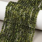Natural Canadian Jade Beads Strands, Faceted, Round, 4mm, Hole: 0.8mm, about 108~109pcs/strand, 15.55~15.75 inch(39.5~40cm)(G-C281-A01-4mm)