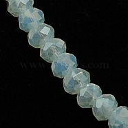 Crystal Glass Rondelle Beads Strands, Faceted, Seashell Color, 3.5x2.5~3mm, Hole: 1mm, about 138pcs/strand, 12.9 inch(EGLA-F049C-01)