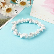 Synthetic White Howlite Chip Bead Stretch Bracelets for Children, Inner Diameter: 1-7/8 inch(4.8~5.1cm)(BJEW-JB06388-07)