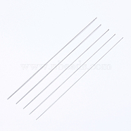 Iron Beading Needle, with Hook, For Quartz Gemstone Beads, Bead Threader, Platinum, 18x0.08cm(IFIN-P036-04C)