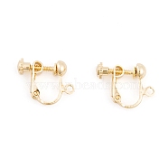 Ion Plating(IP) Brass Earring Findings, Real 18K Gold Plated, 17x13.5x5mm, Hole: 1mm(KK-O146-01G)