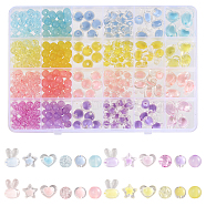 6 Styles 4 Colors Transparent Acrylic Beads, Bead in Bead, Mixed Shapes, Mixed Color, 8~15.5x7~17x7~11mm, Hole: 1.8~2.5mm(TACR-CA0001-29)