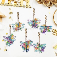 Flower Dragonfly DIY Diamond Painting Kit, Including Resin Rhinestones Bag, Diamond Sticky Pen, Tray Plate and Glue Clay and Metal Findings, Mixed Color, Pendant: 65x75mm(PW-WG25200-01)