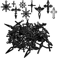 36Pcs Halloween Alloy Pendants, for Jewelry Necklace Bracelet Making Crafts, Mixed Shapes, Gunmetal, 21x14mm(JX194A)