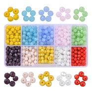 500Pcs 10 Style Opaque Solid Color & Electroplate Glass Beads, Pearl Luster Plated, Faceted, Rondelle, Mixed Color, 6x5mm, Hole: 1mm, 50pcs/style(EGLA-YW0001-20B)