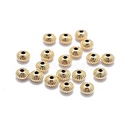 Yellow Gold Filled Corrugated Beads, 1/20 14K Gold Filled, Rondelle, Real Gold Filled, 3.5x2.5mm, Hole: 0.8mm(KK-L183-031G)