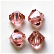 Imitation Austrian Crystal Beads, Grade AAA, Faceted, Bicone, Flamingo, 4.55x5mm, Hole: 0.7~0.9mm(SWAR-F022-5x5mm-319)