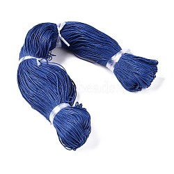 Waxed Cotton Cord, Royal Blue, 1mm, about 360yard/bundle(330m/bundle)(YC-S007-1mm-223)