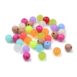 Acrylic Beads, Round, Mixed Color, 6mm, Hole: 1.5~2mm(OACR-MSMC0001-02-6mm)