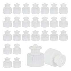 Plastic PP Screw Hand Push Pull Cap, for Sports Drink Bottles, Detergent Bottles, White, 27x31mm, Inner Diameter: 24mm(FIND-WH0159-14B)