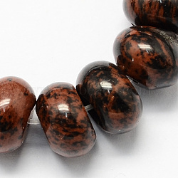 Natural Mahogany Obsidian Beads Strands, Rondelle Shaped, Coconut Brown, 8x5mm, Hole: 1mm, about 60~65pcs/strand, 15.7 inch(G-S105-8mm-08)