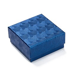 Cardboard Gift Box Jewelry Set Box, for Necklace, Bracelets, with Black Sponge Inside, Square, Magenta, 7.5x7.5x3.6cm, Inner Diameter: 7x7cm(CBOX-F006-03)