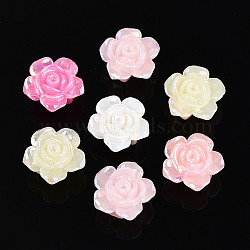Plastic Beads, Imitation Jelly, Flower, AB Color Plated, Mixed Color, 18x18.5x11.5mm, Hole: 2mm, about 454pcs/500g(KY-N026-14)