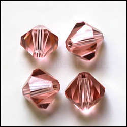 Imitation Austrian Crystal Beads, Grade AAA, Faceted, Bicone, Flamingo, 4.55x5mm, Hole: 0.7~0.9mm(SWAR-F022-5x5mm-319)