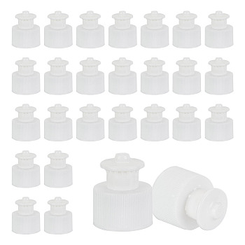 Plastic PP Screw Hand Push Pull Cap, for Sports Drink Bottles, Detergent Bottles, White, 27x31mm, Inner Diameter: 24mm