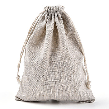 Cotton Packing Pouches Drawstring Bags, Gift Sachet Bags, Muslin Bag Reusable Tea Bag, Wheat, 19.5x15cm