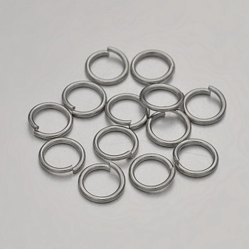 Brass Open Jump Rings Jump Rings, Platinum, 18 Gauge, 8x1mm, Inner Diameter: 6mm, about 3570pcs/500g
