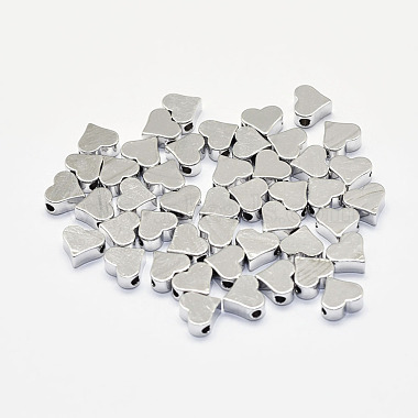 Real Platinum Plated Heart Brass Beads