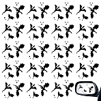20Pcs PET Waterproof Car Rearview Mirror Stickers, Self-Adhesive Decals, Bat Pattern, Black, 47x59x0.1mm(DIY-UN0008-26)
