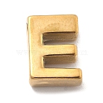 Ion Plating(IP) 304 Stainless Steel Charms, Letter Charm, Real 18K Gold Plated, Letter E, 9.5x7x3mm, Hole: 1.6mm(STAS-R138-07G-E)