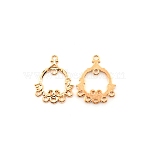 Retro Alloy Multi-Strand Connector Charms, Cadmium Free & Lead Free, Teardrop, Light Gold, 38x23x2mm, Hole: 2mm(FIND-WH0097-30LG)