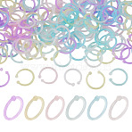 150Pcs 6 Colors Plastic Loose Leaf Book Binder Hinged Rings, Mixed Color, 24x2mm, Inner Diameter: 20mm, 25pcs/color(FIND-TA0010-54B)