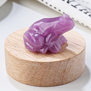 Natural Lepidolite Carved Healing Frog Figurines, Reiki Energy Stone Display Decorations, 37x32x25mm(PW-WG28161-13)