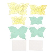 3D Plastic Wall Stickers, with Adhesive Tape, for Home Living Room Bedroom Wall Decorations, Butterfly, Aquamarine, 60~90x80~120x0.5mm, 24pcs/set(DIY-F077-03G)