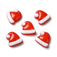 Christmas Opaque Resin Cabochons, Christmas Hat, Red, 17x17x6mm(RESI-K019-27)
