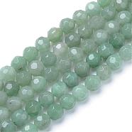 Natural Green Aventurine Bead Strands, Faceted Round, 4mm, Hole: 0.5mm, about 106pcs/strand, 15.7 inch(G-R411-10-4mm)