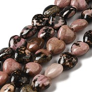 Natural Rhodonite Beads Strands, Heart, 10x10.5~11x5mm, Hole: 1.2mm, about 40pcs/strand, 15.35''(39cm)(G-B022-15B)
