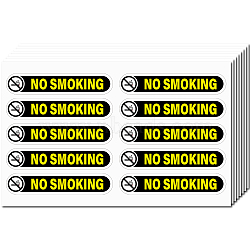 Mini PVC Coated Self Adhesive NO SMOKING Warning Stickers, Waterproof Caution Sign Safety Sign Decals, Word, 174x276mm, 8 sheets/set(STIC-WH0017-004)