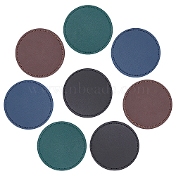 CHGCRAFT 8Pcs 4 Colors Imitation Leather Cup Mats, Flat Round, Mixed Color, 10x0.3cm, 2pcs/color(AJEW-CA0001-43A)