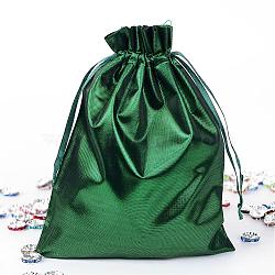 Rectangle Cloth Bags, with Drawstring, Sea Green, 17.5x13cm(X-ABAG-R007-18x13-06)