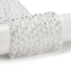 Transparent Glass Beads Strands, Faceted Barrel, Clear, 5~6x4mm, Hole: 1mm, about 78~81pcs/strand, 15.94''~18.82''(40.5~47.8cm)(GLAA-G112-05F)