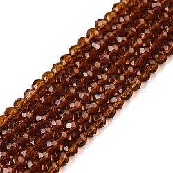 Glass Beads Strands, Faceted, Rondelle, Dark Goldenrod, 2.9~3.3x2mm, Hole: 0.8mm, about 148~150pcs/strand, 15.55~15.75 inch(39.5~40cm)(EGLA-A044-T2mm-D02)