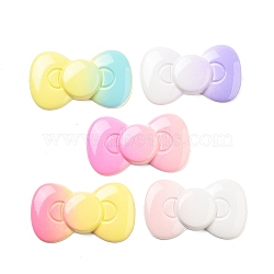 Gradient Color Opaque Resin Decoden Cabochons, Big Bowknot, Mixed Color, 29x50.5x6.5mm(RESI-S04-10)