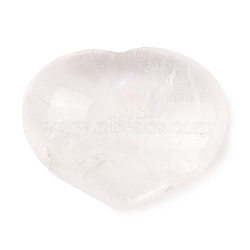 Natural Quartz Crystal Love Heart Stone, Pocket Palm Stone for Reiki Balancing, 20x25~26x12~13mm(G-I367-02G)