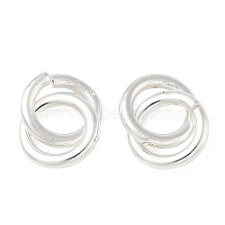 Brass Linking Rings, Interlocking Ring, Cadmium Free & Lead Free, Long-Lasting Plated, Silver, 17x10x10mm, Inner Diameter: 7mm(KK-CBAFC6C-05A-S)