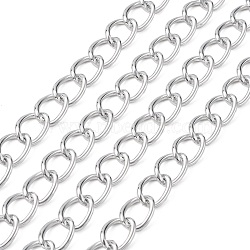 Aluminium Twisted Chains Curb Chains, Unwelded, Silver Color Plated, 18x13x2.5mm(X-CHA006)