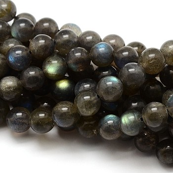 Grade AA Natural Gemstone Labradorite Round Beads Strands, 10mm, Hole: 1mm, about 38pcs/strand, 15.5 inch