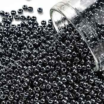 TOHO Round Seed Beads, Japanese Seed Beads, (81) Metallic Hematite, 11/0, 2.2mm, Hole: 0.8mm, about 1110pcs/bottle, 10g/bottle