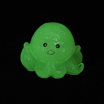 Luminous Resin Octopus Display Decoration, Micro Landscape Decorations, Glow in the Dark, PeachPuff, 14.5x18.5x14~14.5mm