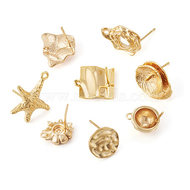 16Pcs 8 Style Brass Stud Earring Findings(FIND-TA0001-85)-4